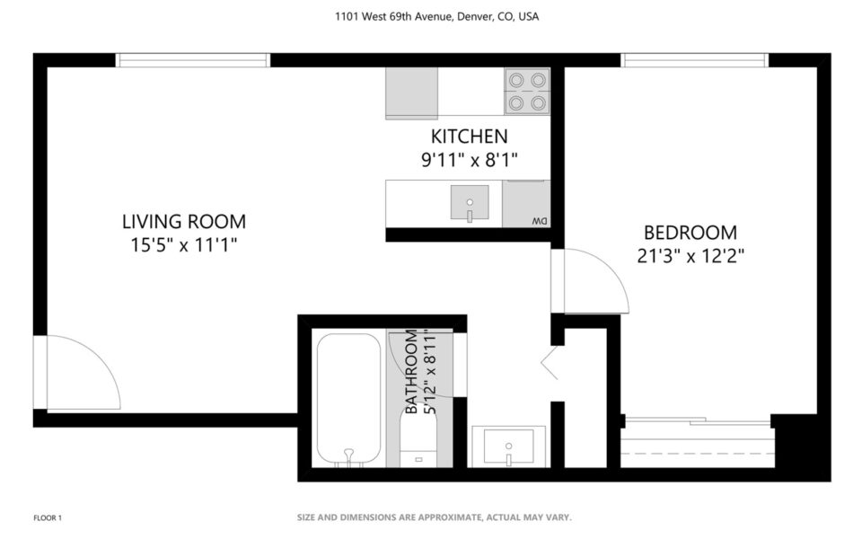 one bedroom floor plan